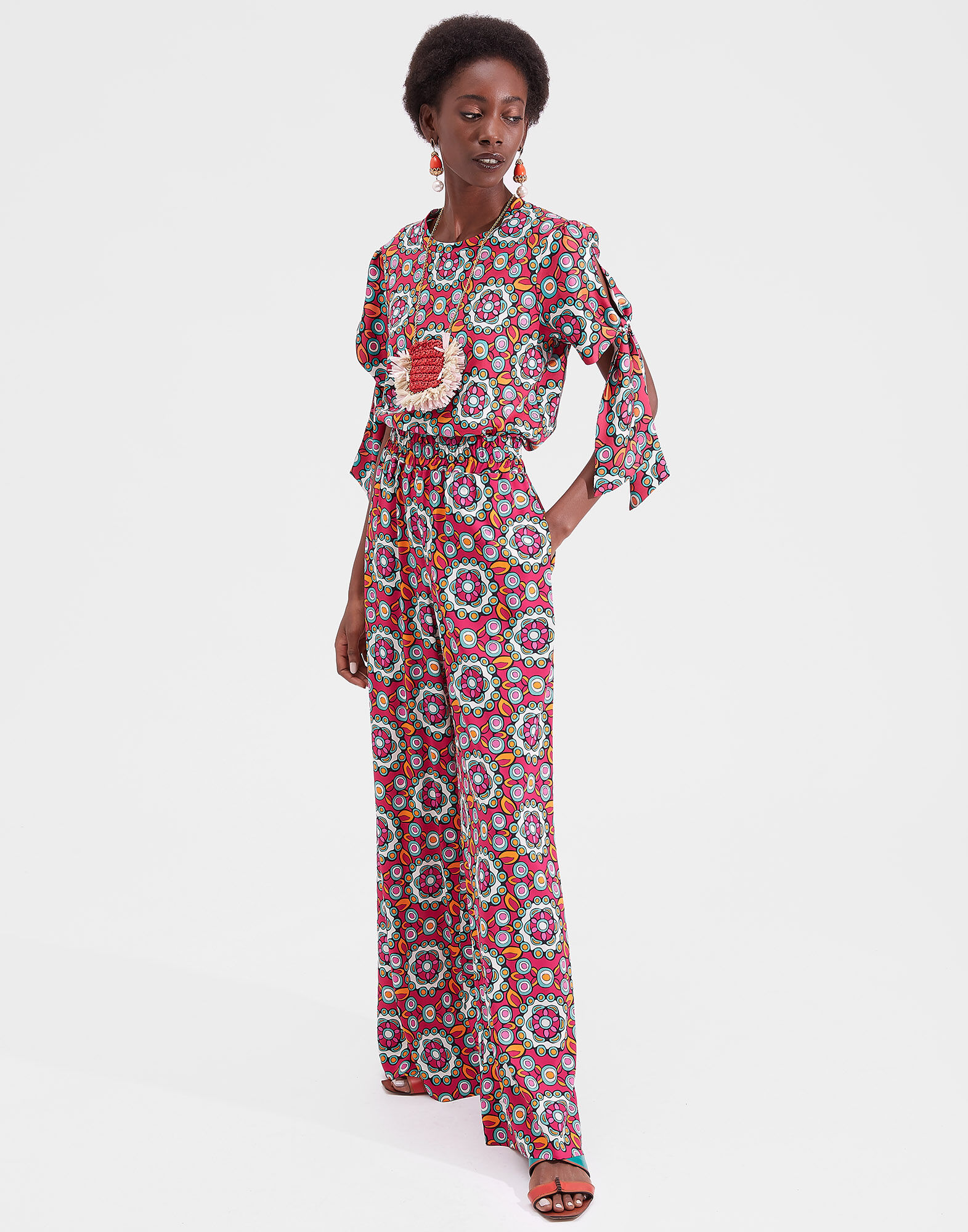 LaDoubleJ Palazzo Pants Kaleidoscope Fuxia TRO0003VIS001KAL0004