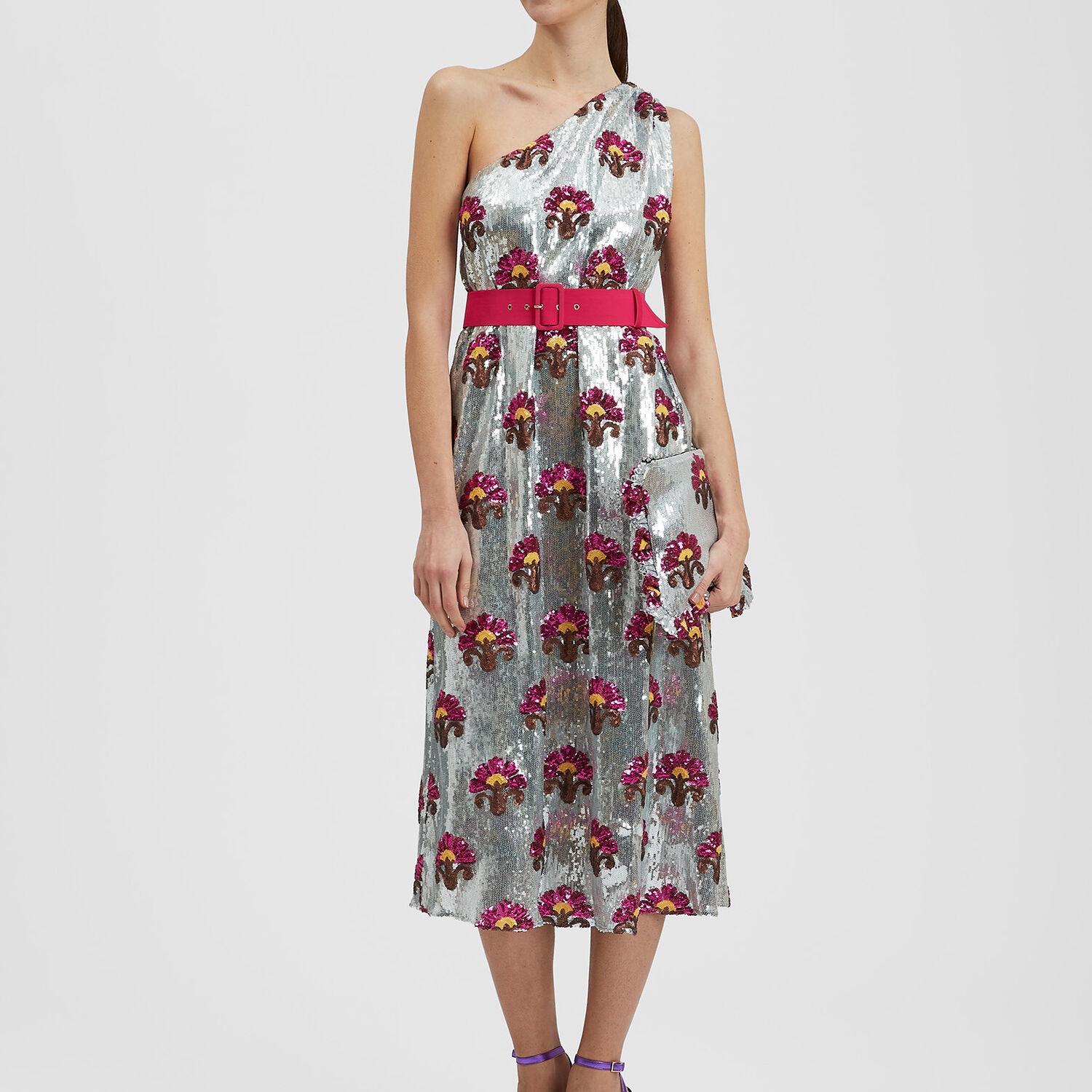 La Doublej Roy Midi Dress In Silver