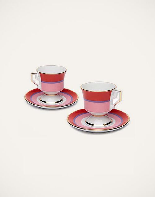 La DoubleJ Espresso Cup & Saucer Set of 2 La DoubleJ Espresso Cup & Saucer Set of 2 Rainbow Rosa DIS0007CER001RAI0006