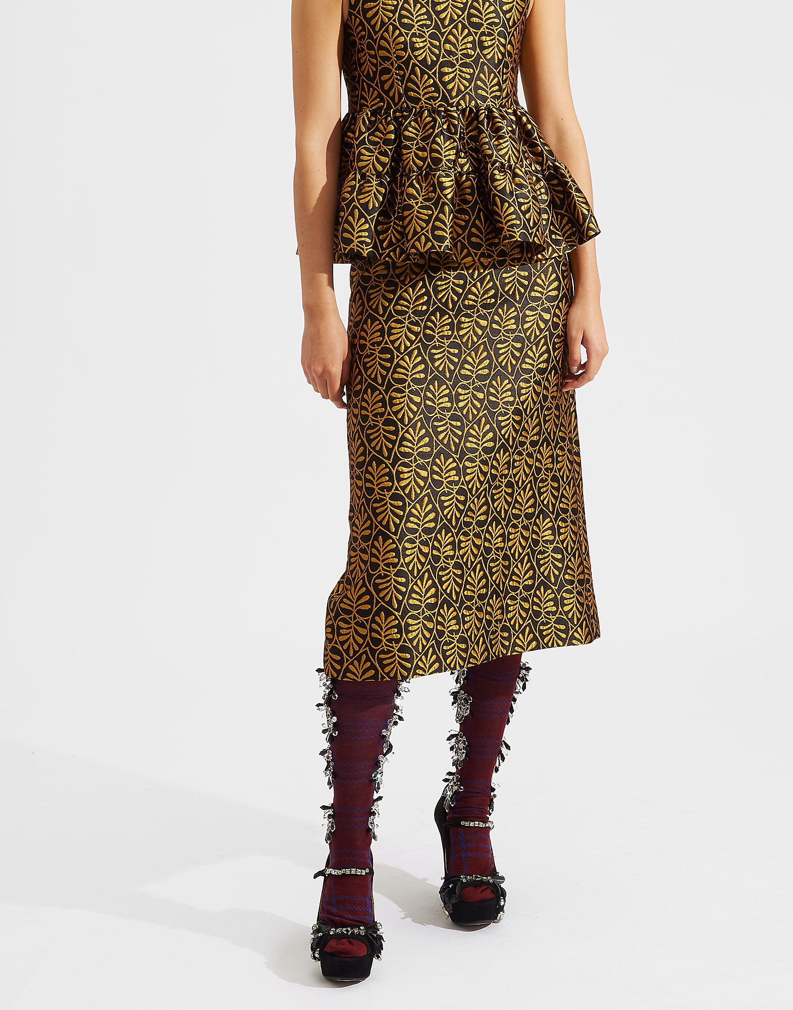 LaDoubleJ Pencil Skirt Foglie SKI0011JAC002FOG0001