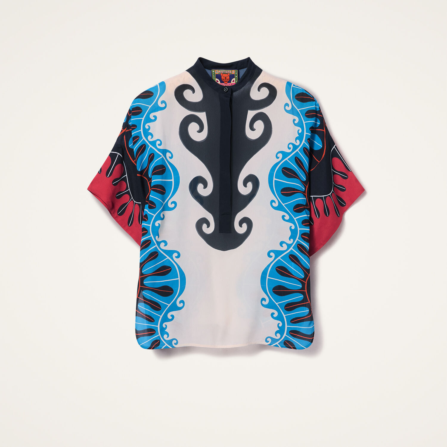 La Doublej X Estelle Blouse Pacific Placee Shirt In Pacific Placée Blue Petrol