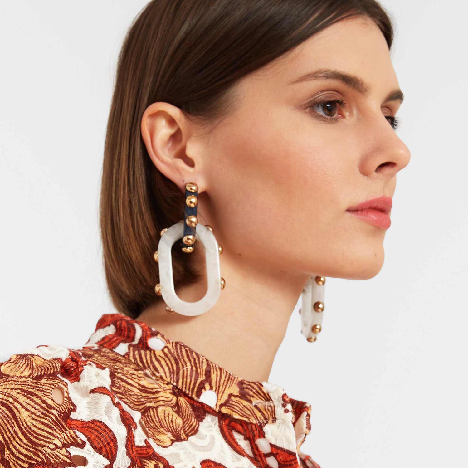 La Doublej Nefertiti Double Earrings In Solid Teal