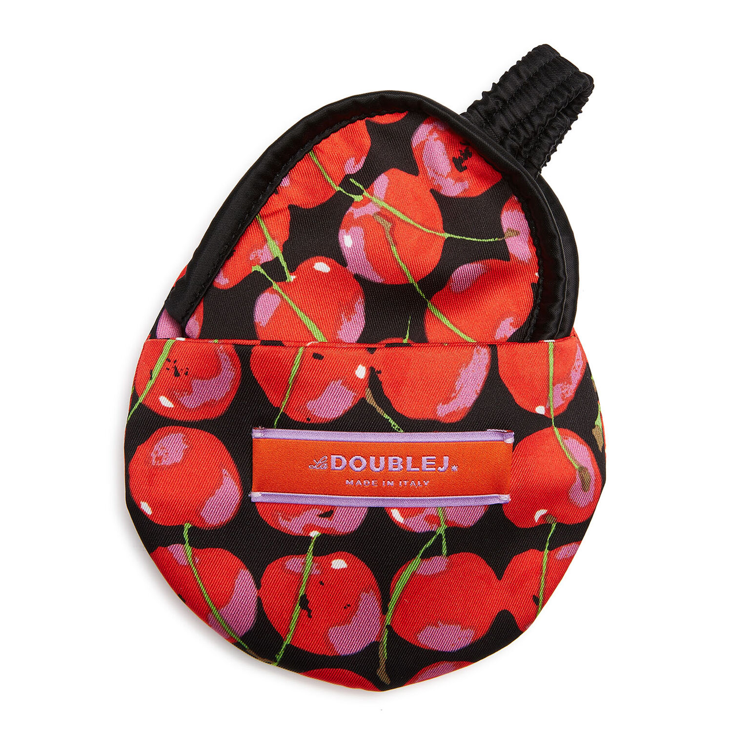 La Doublej Cherry-print Face Mask In Black Cherries