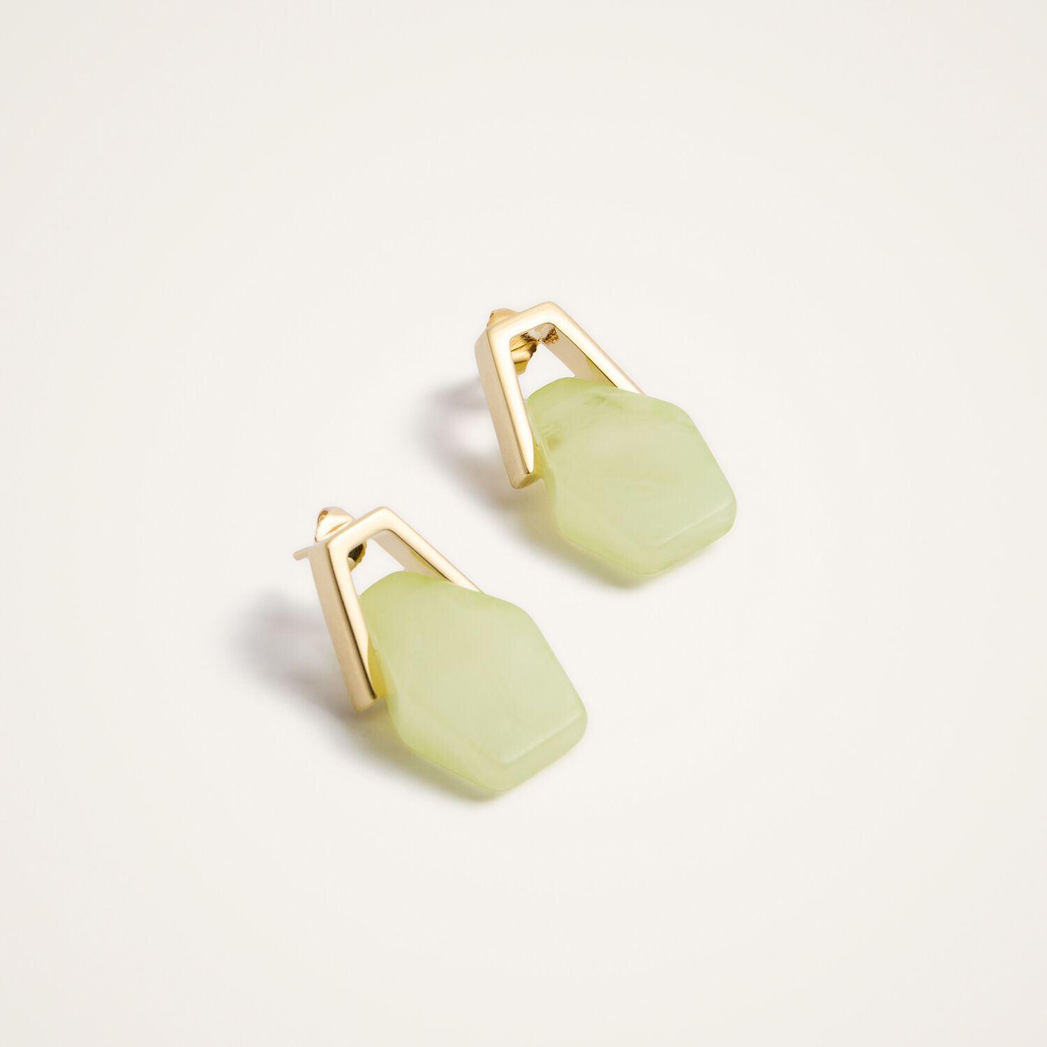 La Doublej Earrings Women - Portal Earrings 24k Gold Plate & Green Resin One Size 60% Resin 40% Brass 