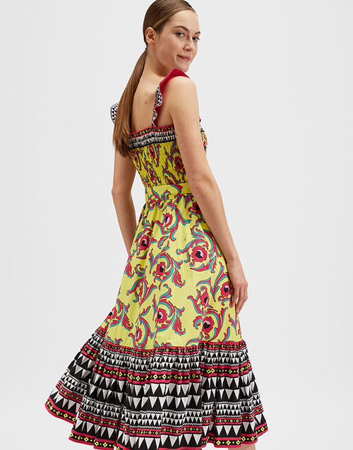 LaDoubleJ Smock Dress Cartwheel Giallo DRE0262COT015CRW0004