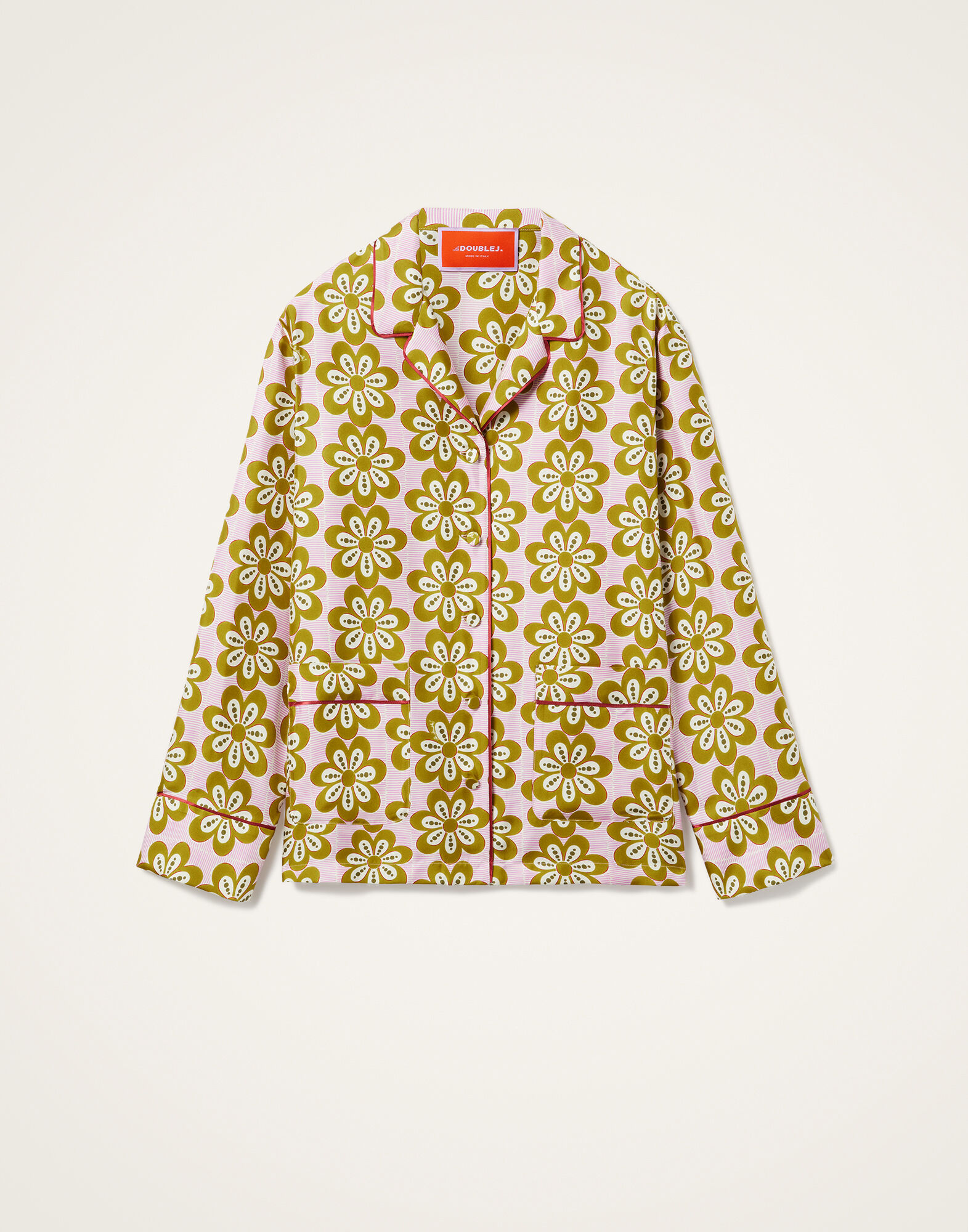 La DoubleJ Pajama Shirt Caper Pink SHI0077SIL001CEP01PI01