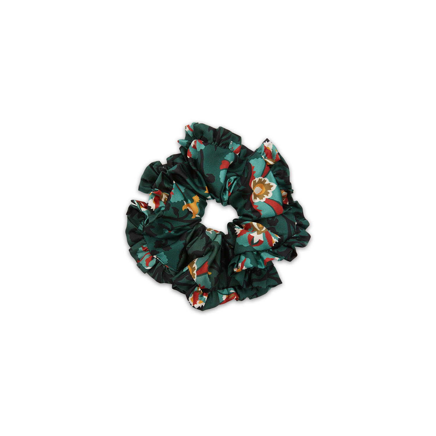 La Doublej Abstract-print Ruffle-trim Scrunchie In Suzany