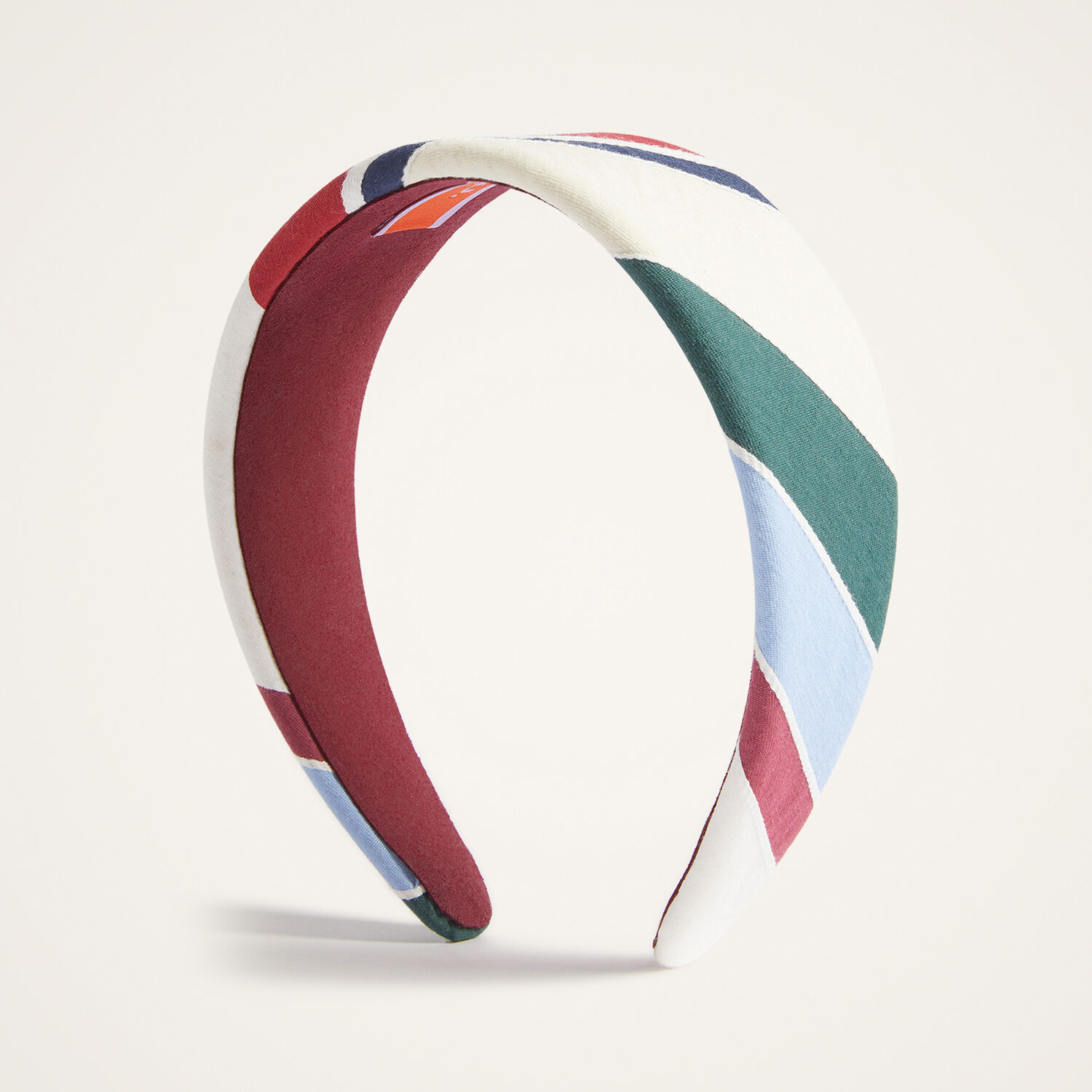 La Doublej Flat Headband In Stripes Multicolor