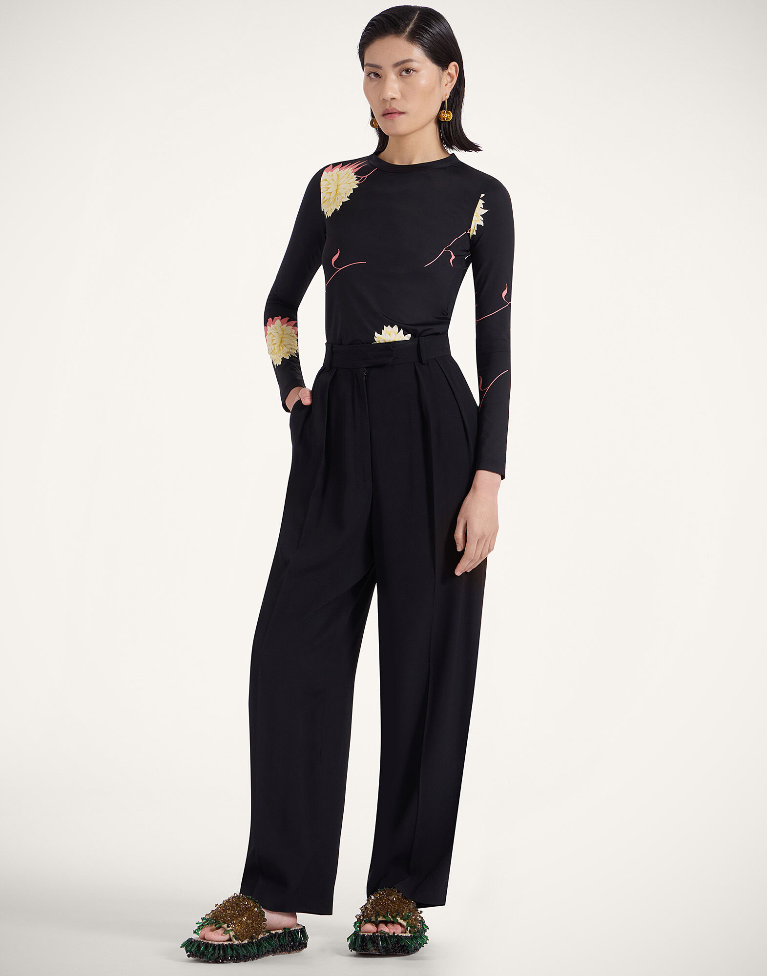Draped Wrap Straight Leg Suit Pants – Micas