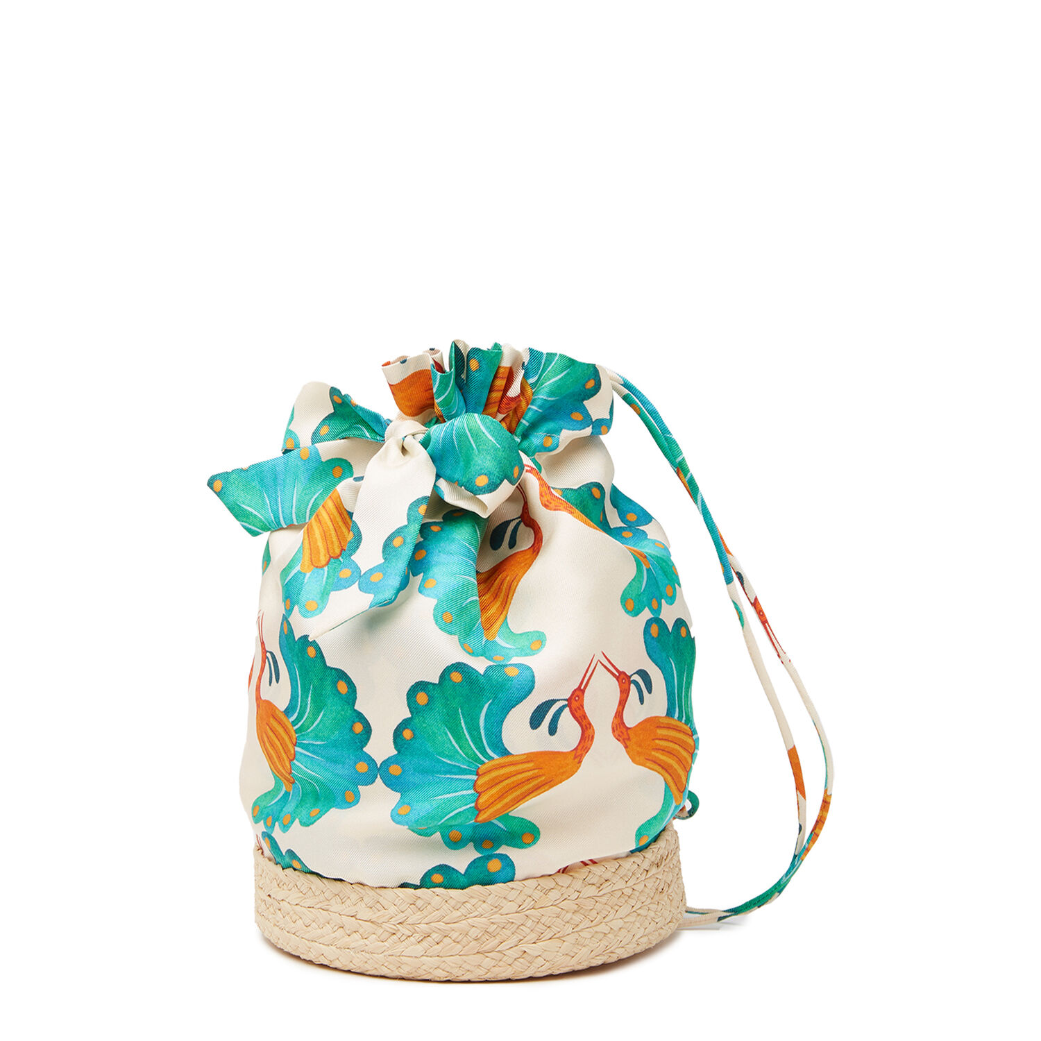 La Doublej Celebration Raffia Pouch In Kissers