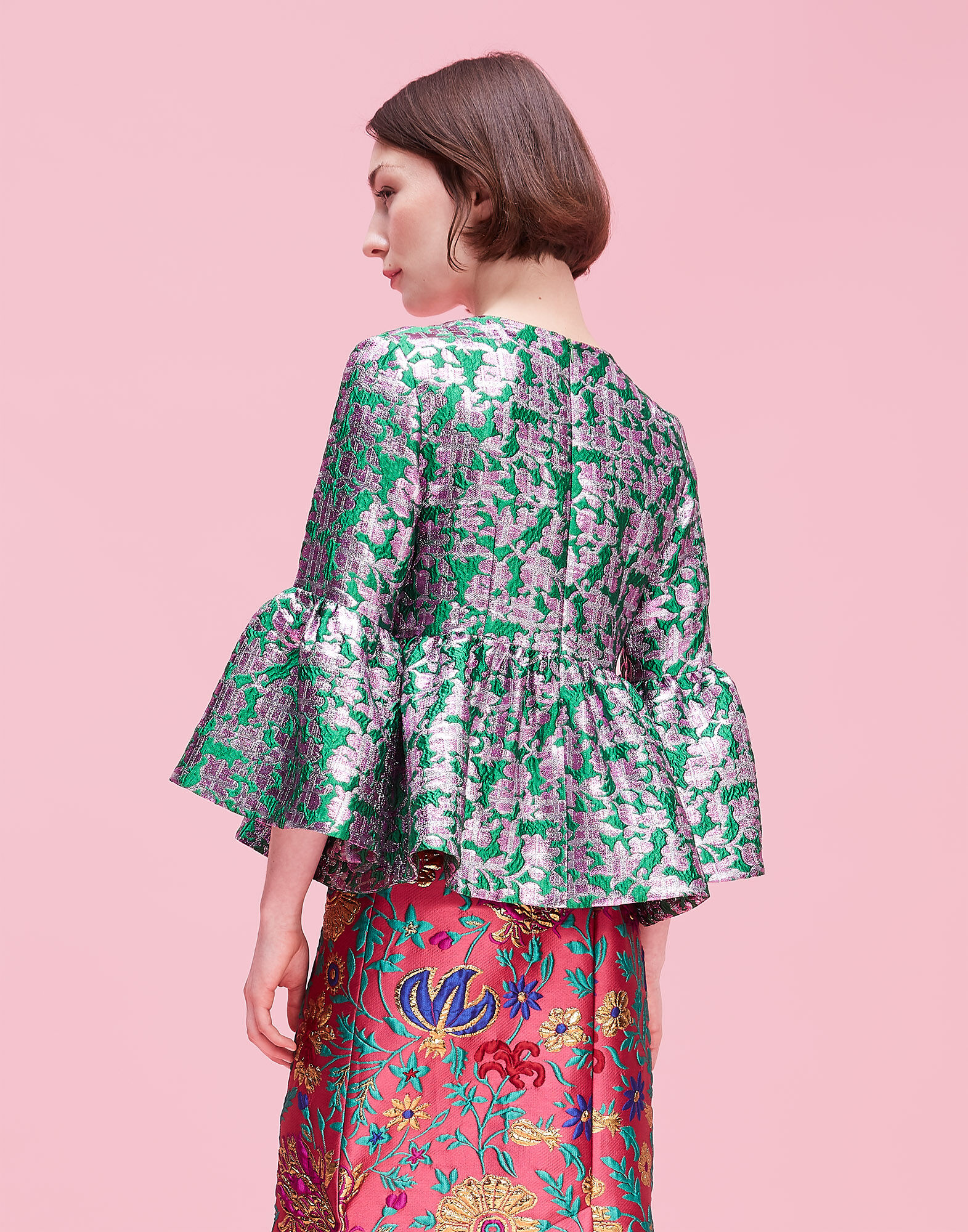 LaDoubleJ Smurfette Top in Check Verde Check Verde SHI0029JAC009CHE0002