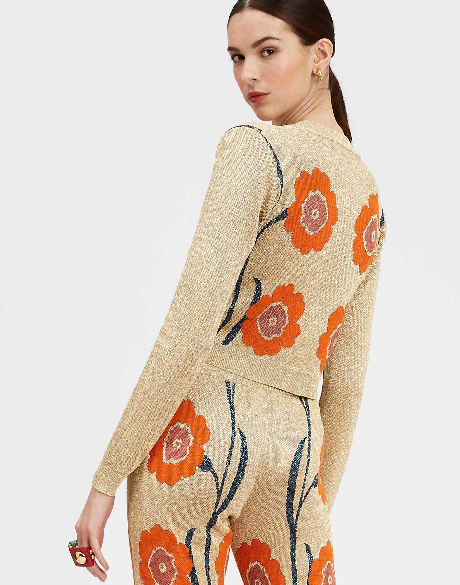 La DoubleJ Daisychain Mini Cardigan Orange & Gold PUL0181KNI097VA209YE05