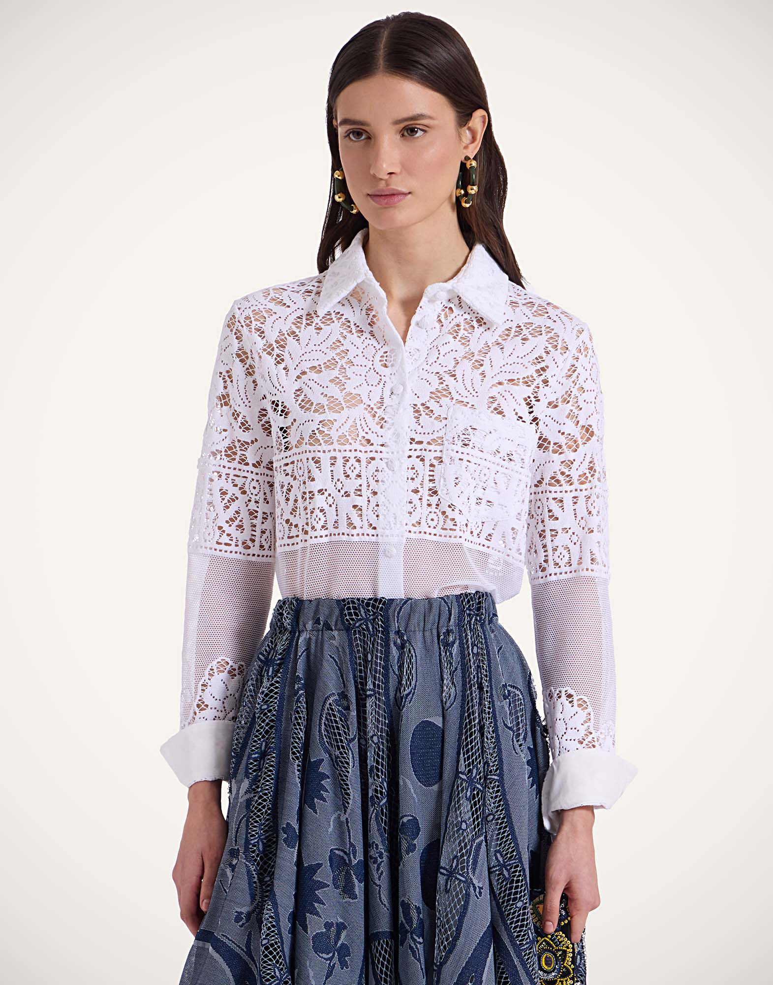 La DoubleJ Boy Shirt White SHI0001EMB028SOLIDWH01