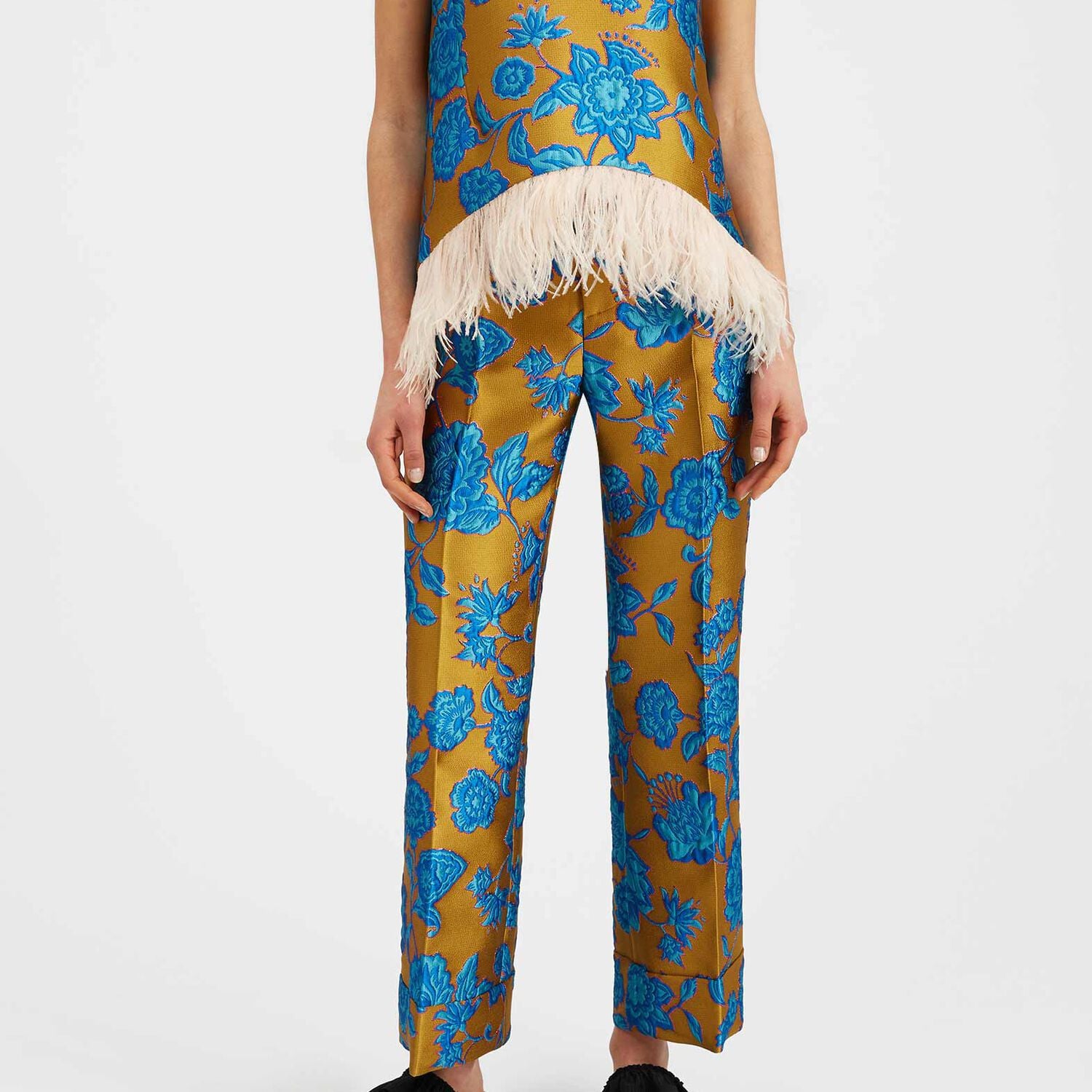  La Doublej Shorts & Pants Women - Hendrix Pants Hottie Turquoise M 86%polyester 6%metal 5%silk 3%polyammide 