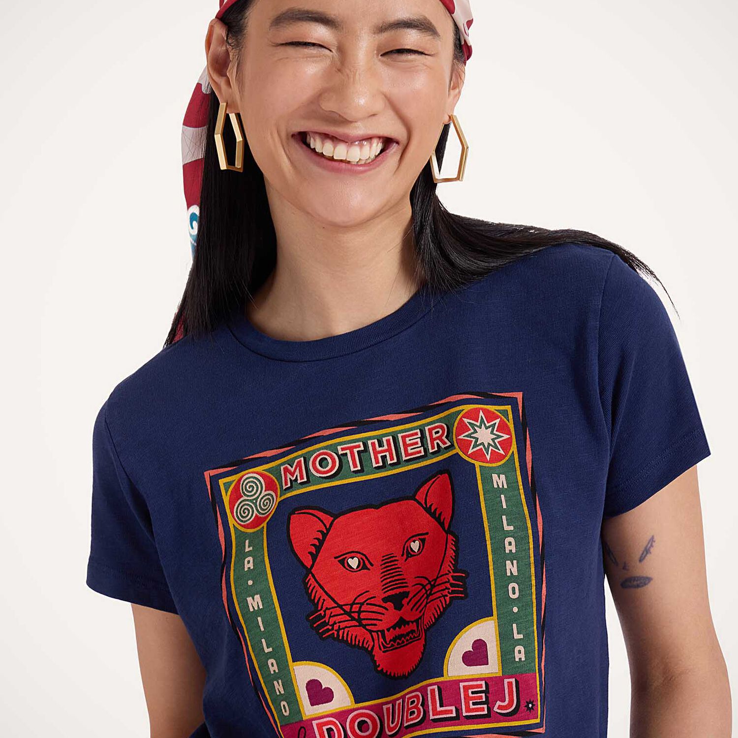 Shop La Doublej The Sinful T-shirt In Runs In The Family Blue
