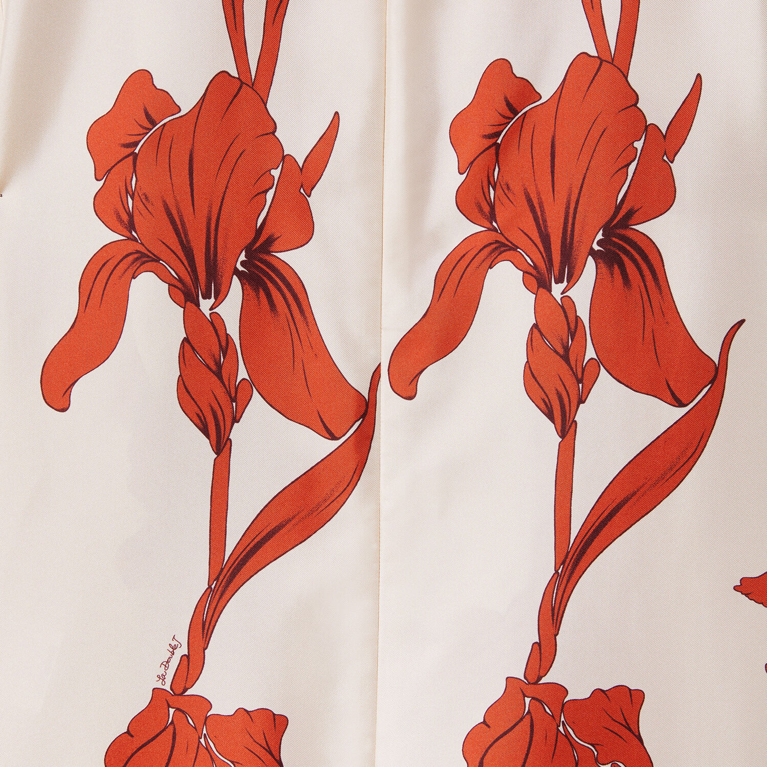 La Doublej Floral-print Silk-twill Mini Dress In Iris Dark Orange