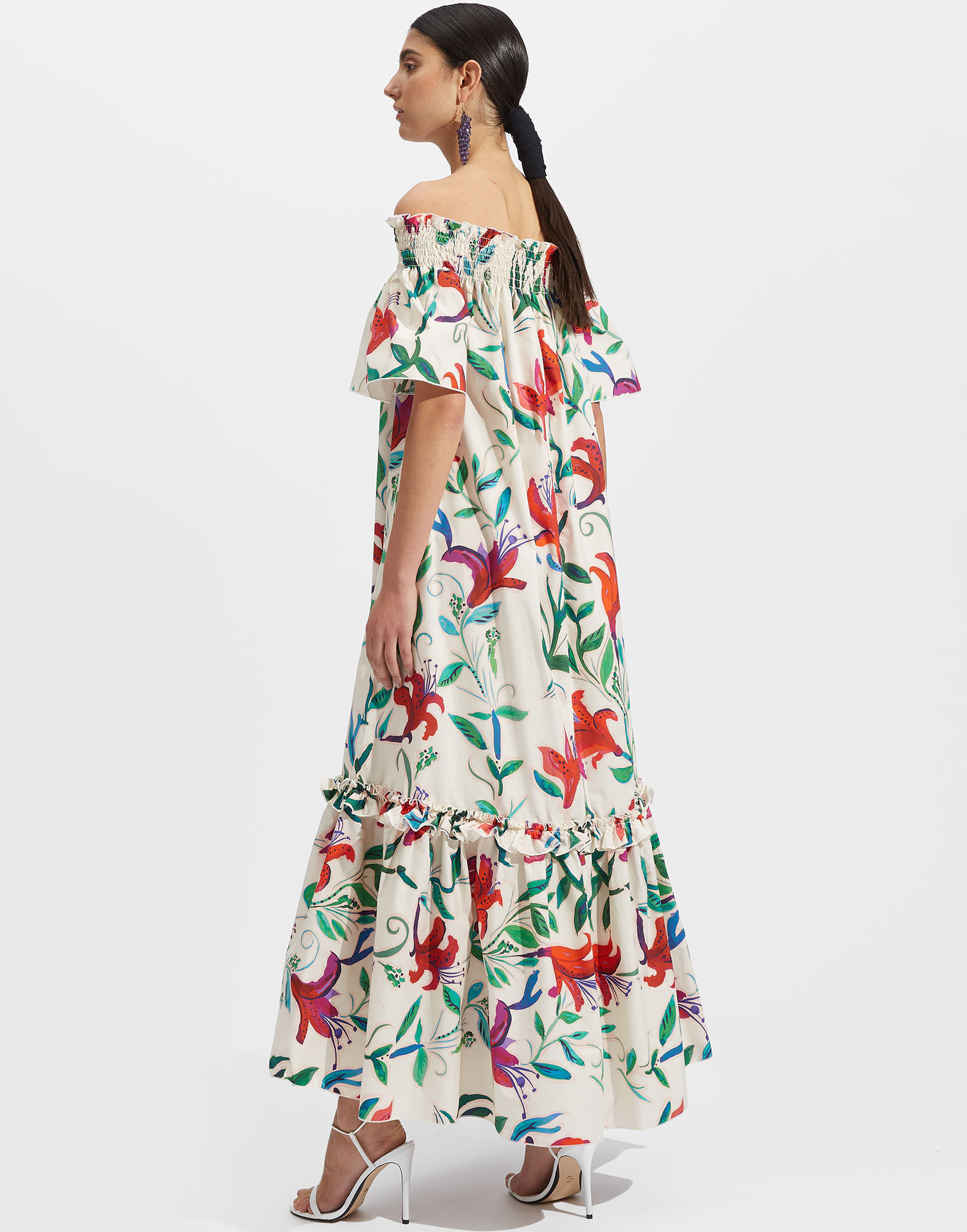 La DoubleJ Capalbio Dress White Lily DRE0320COT001LIY0002