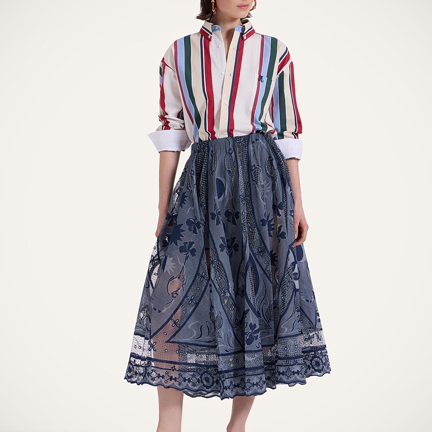 La Doublej Dutchess Skirt In Starlight Navy