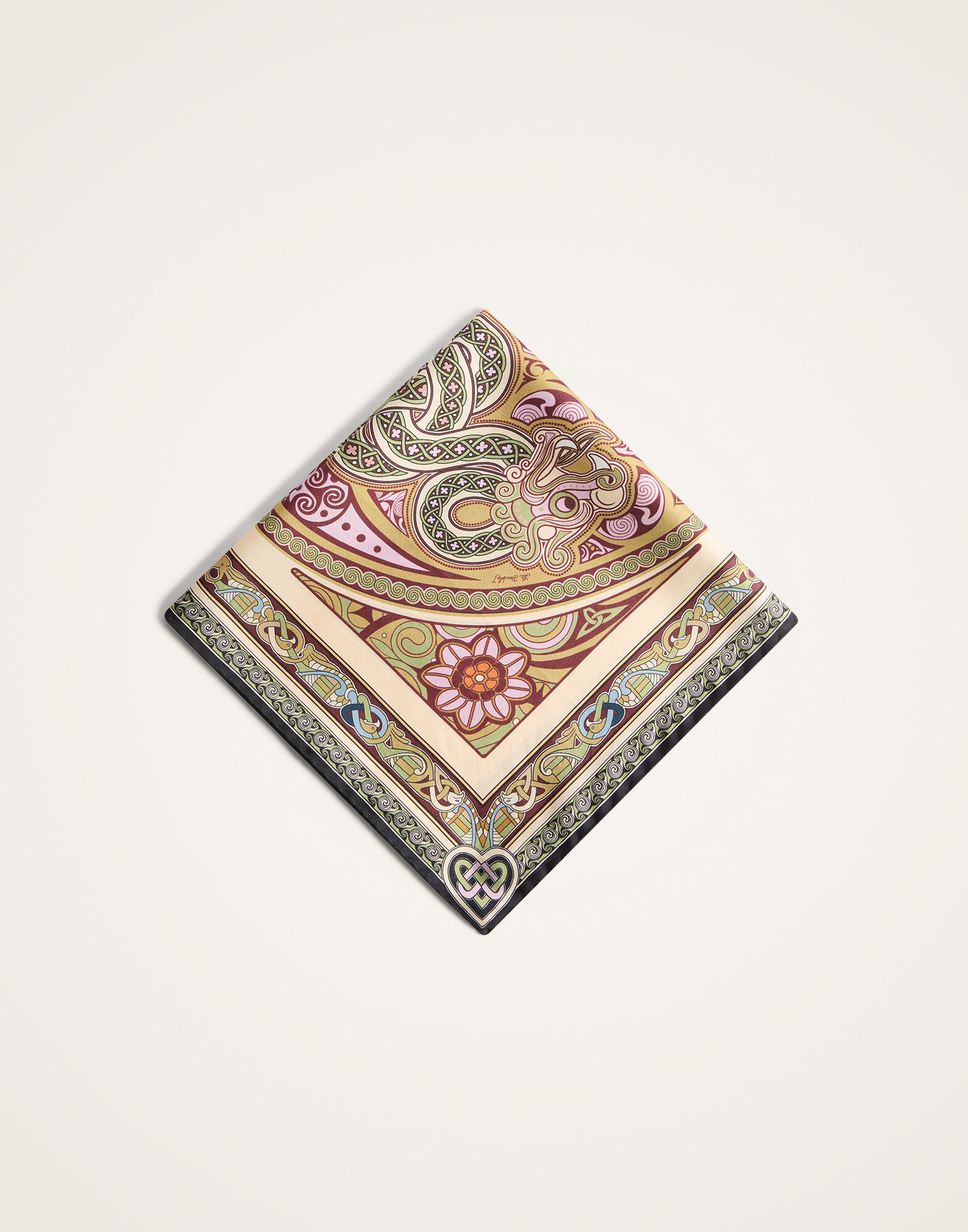 La DoubleJ Mini Foulard Kells Plac&eacute;e Light Green SCA0065SIL006KEL03GR01