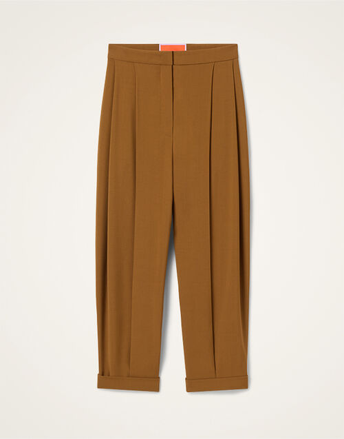 La DoubleJ Pleated Pants Solid Tobacco TRO0214VIS035SOLIDBR06
