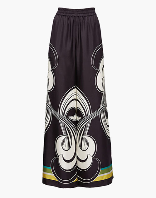 La DoubleJ Palazzo Pants Rainbow Swirl B&W Placée TRO0026SIL006RAS0001