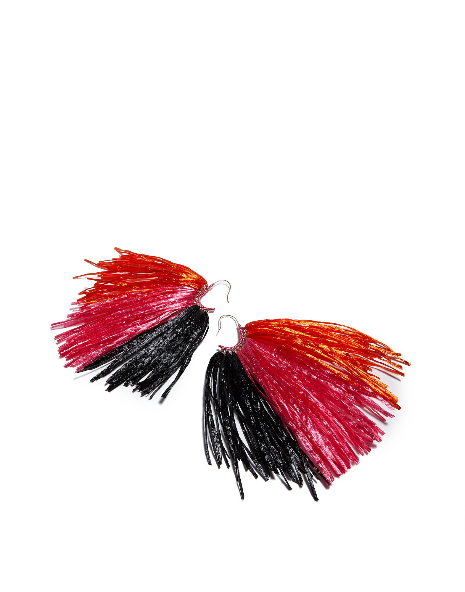 La DoubleJ Fringe Earrings Multicolor Rosa/Arancio/Nero EAR0029RAF001MUL0036