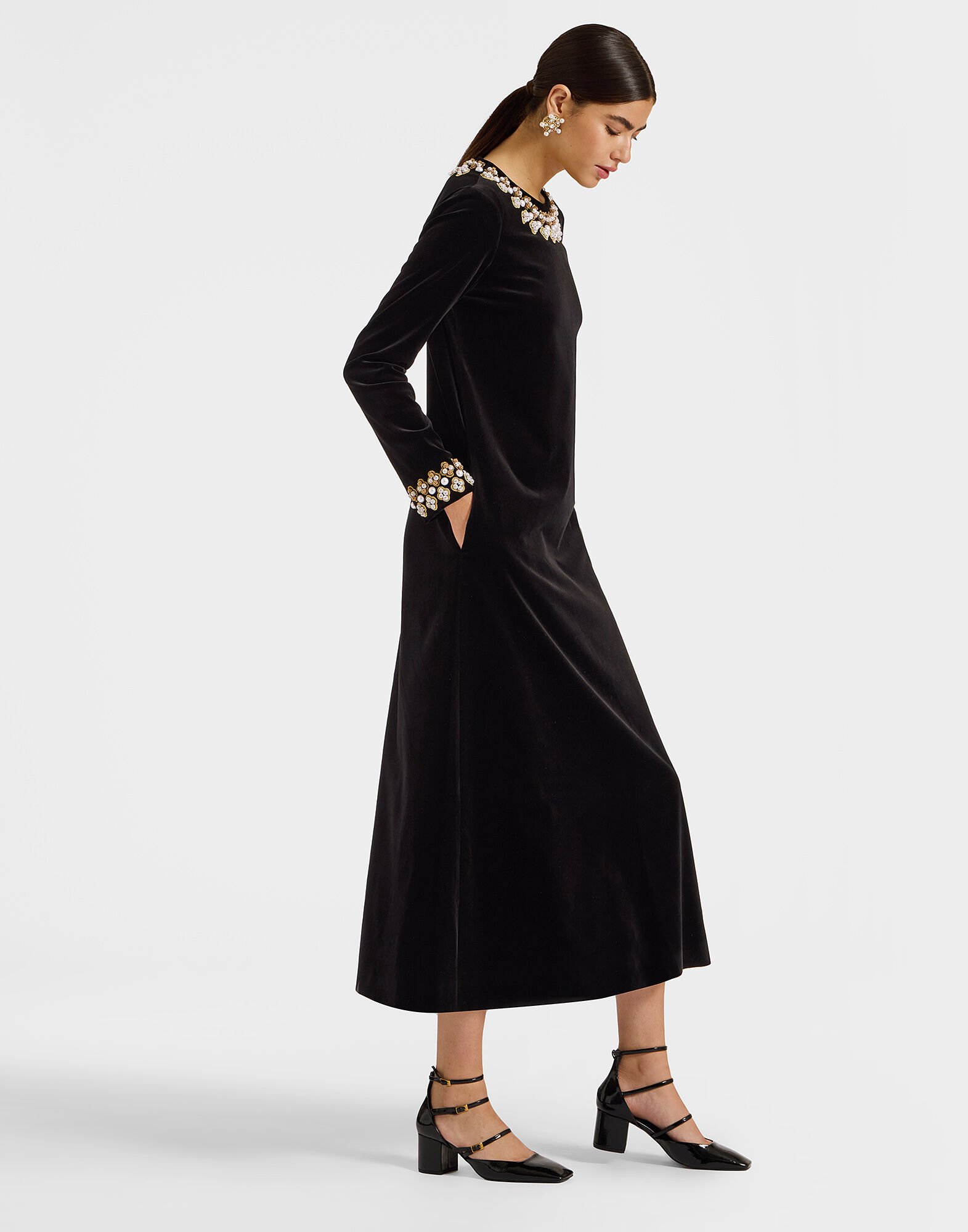 Super Swing Dress in Solid Black fur Damen La DoubleJ