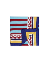 La DoubleJ Large Tablecloth &#40;180x350&#41; Riga Bordeaux - Azzurro &#40;Plac&eacute;e&#41; TBC0003LIN001RIG0011