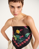 La DoubleJ Foulard 90 La DoubleJ Foulard 90 Zooflora Butterbird Placée Black SCA0067SIL006BTB03BL01