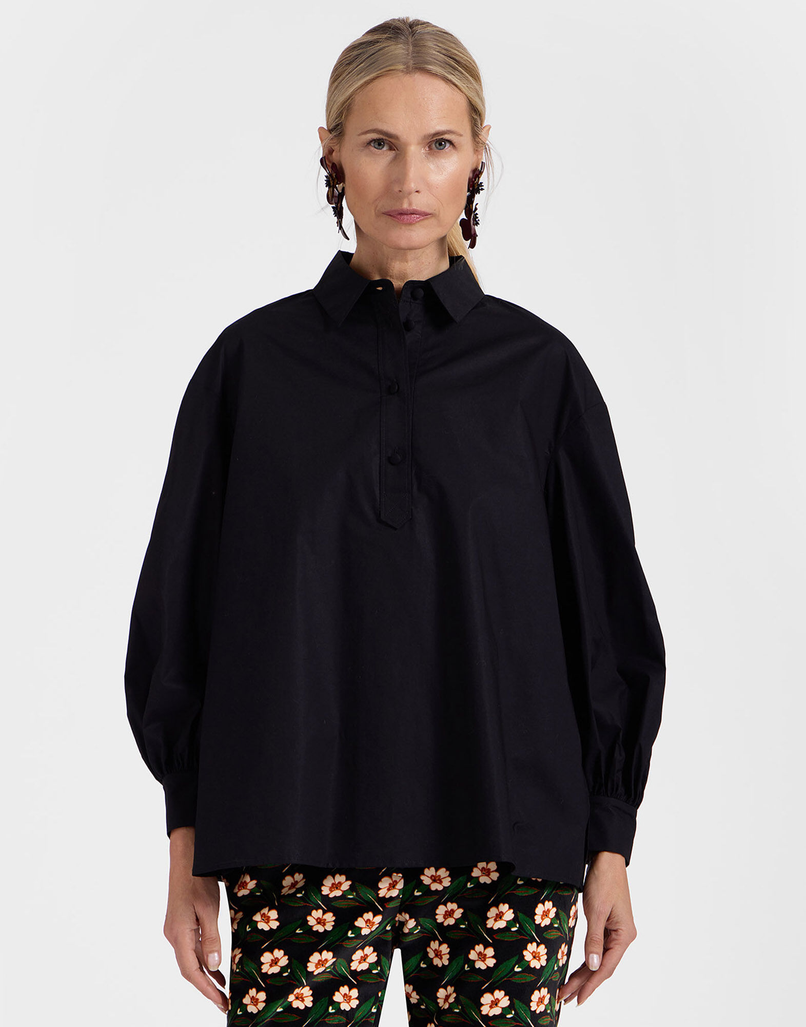 Solid black shirt on sale