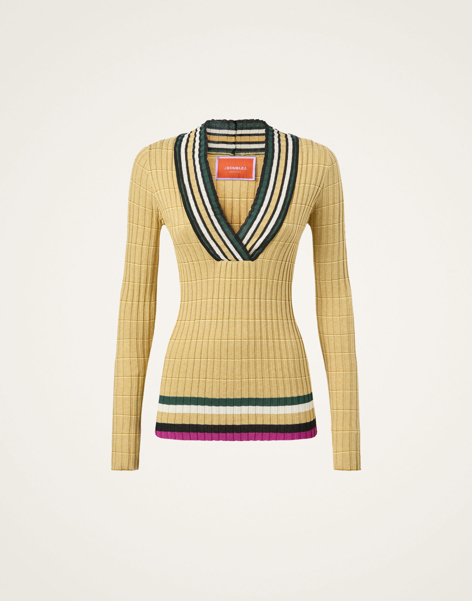 La DoubleJ Releve Top Solid Yellow PUL0347KNI196VA464YE02