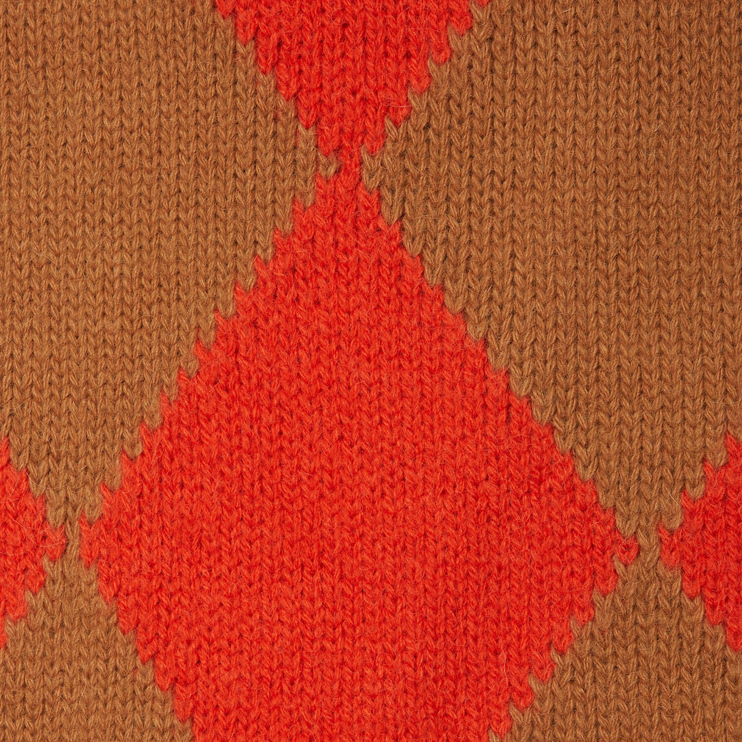 La Doublej Argyle Gilet In Camel / Orange