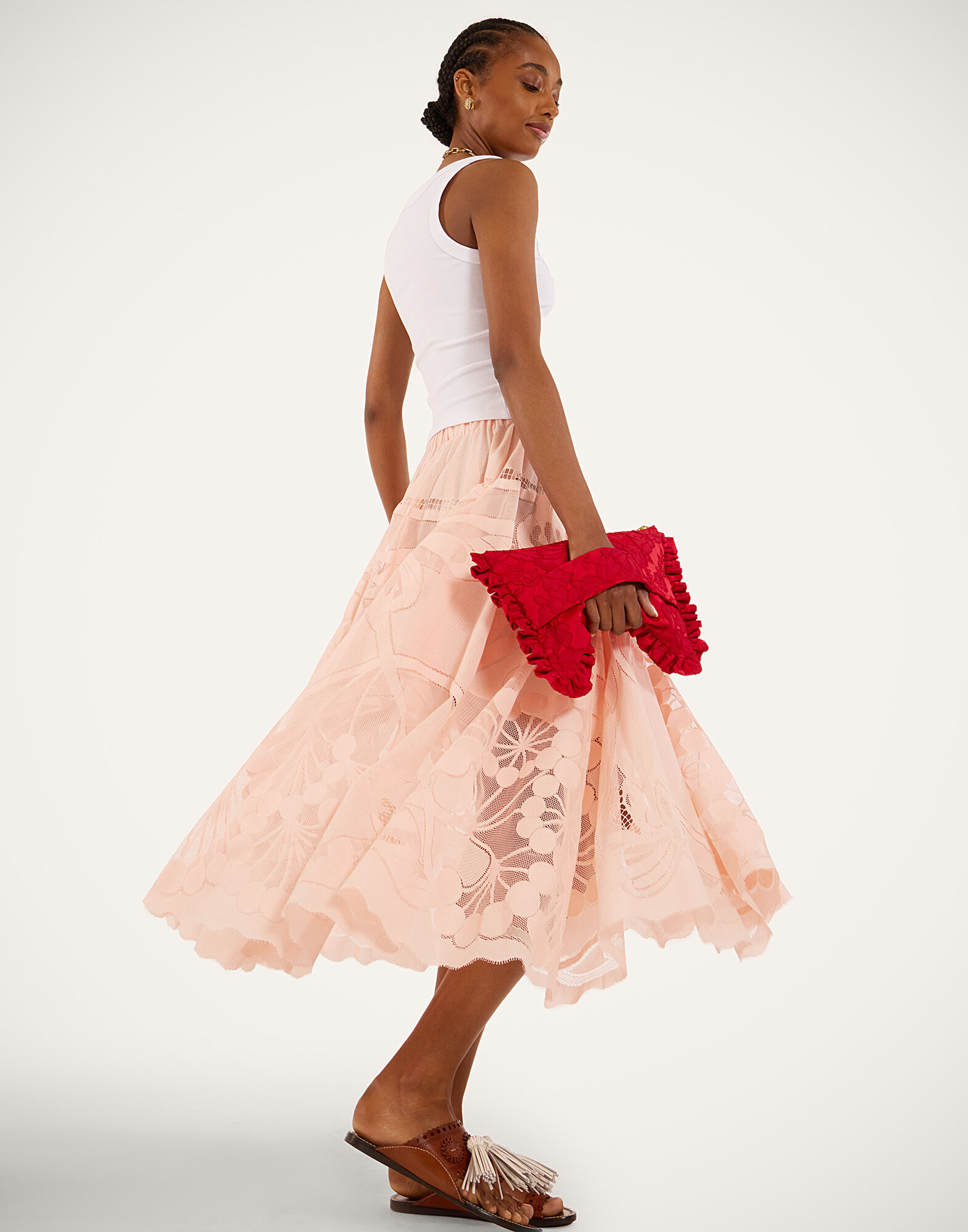 La DoubleJ Duchess Skirt Solid Pale Pink SKI0146LAC010SOLIDPI02