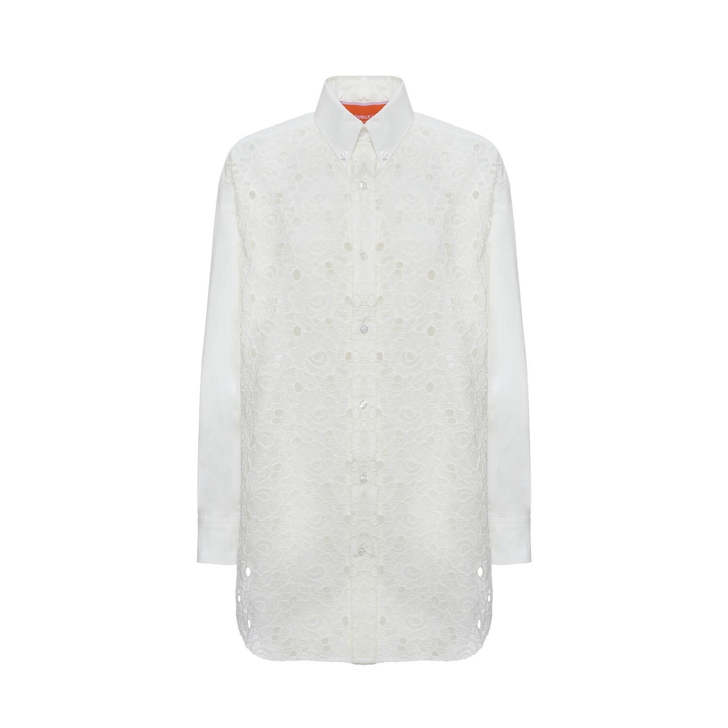 Shop La Doublej Lacey Better Than Your Boyfriend's Shirt In Solid Ivory