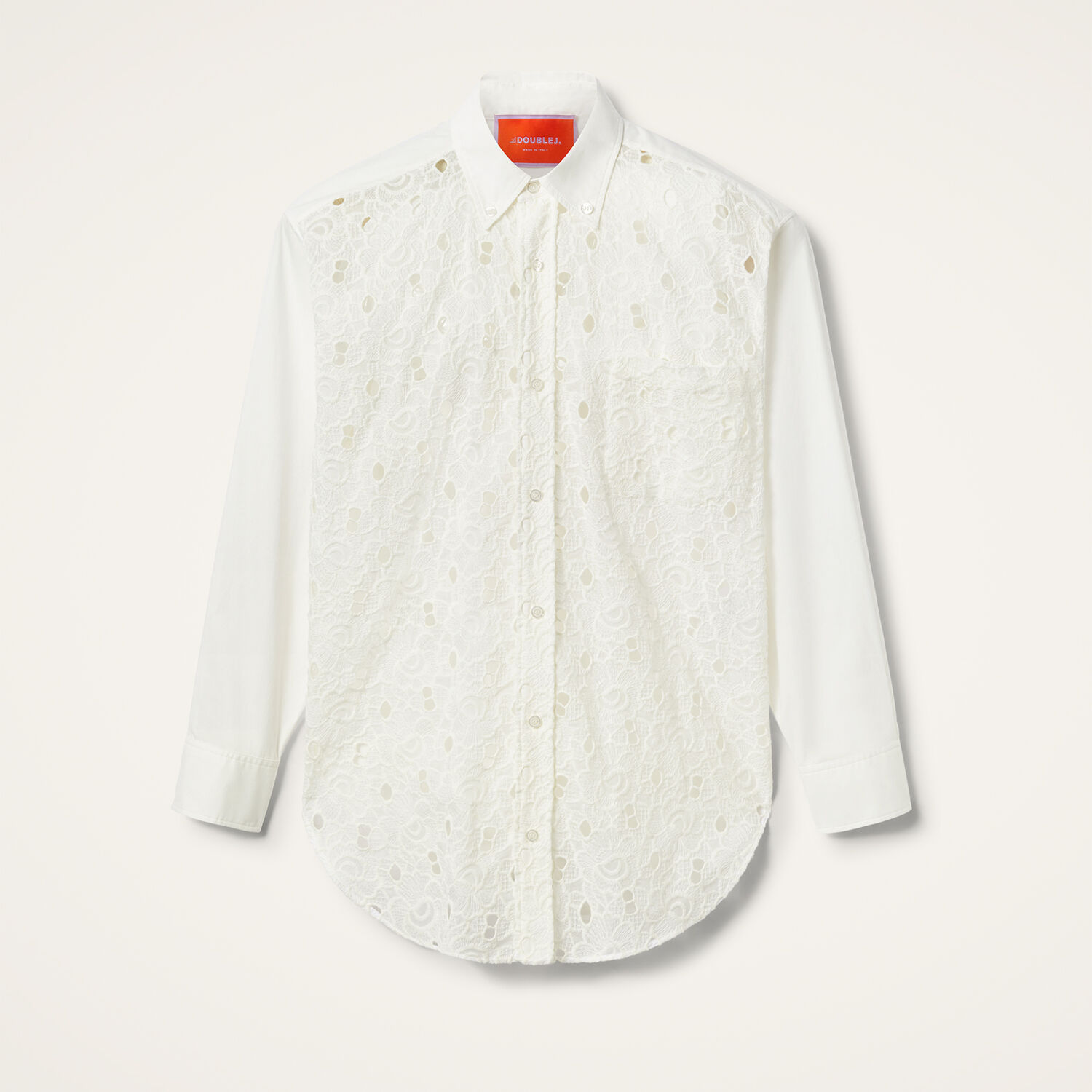 Shop La Doublej Lacey Better Than Your Boyfriend's Shirt In Solid Ivory