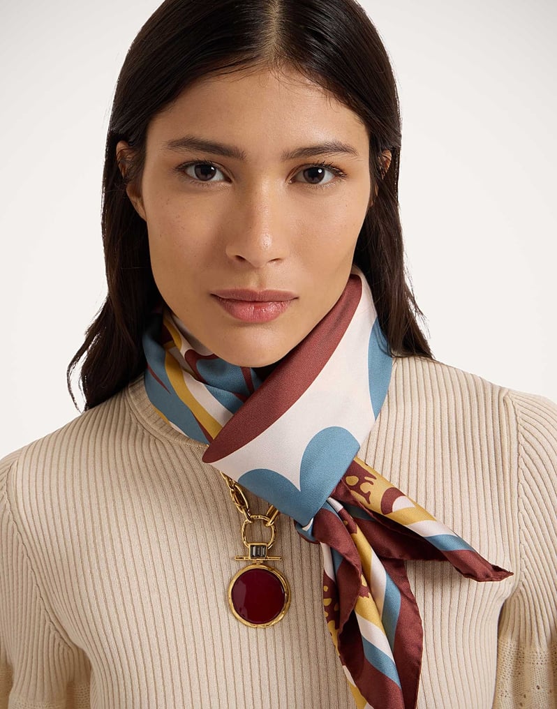 La DoubleJ Foulard 90 La DoubleJ Foulard 90 Palazzo Placée Chocolate SCA0067SIL006PAL08BR07