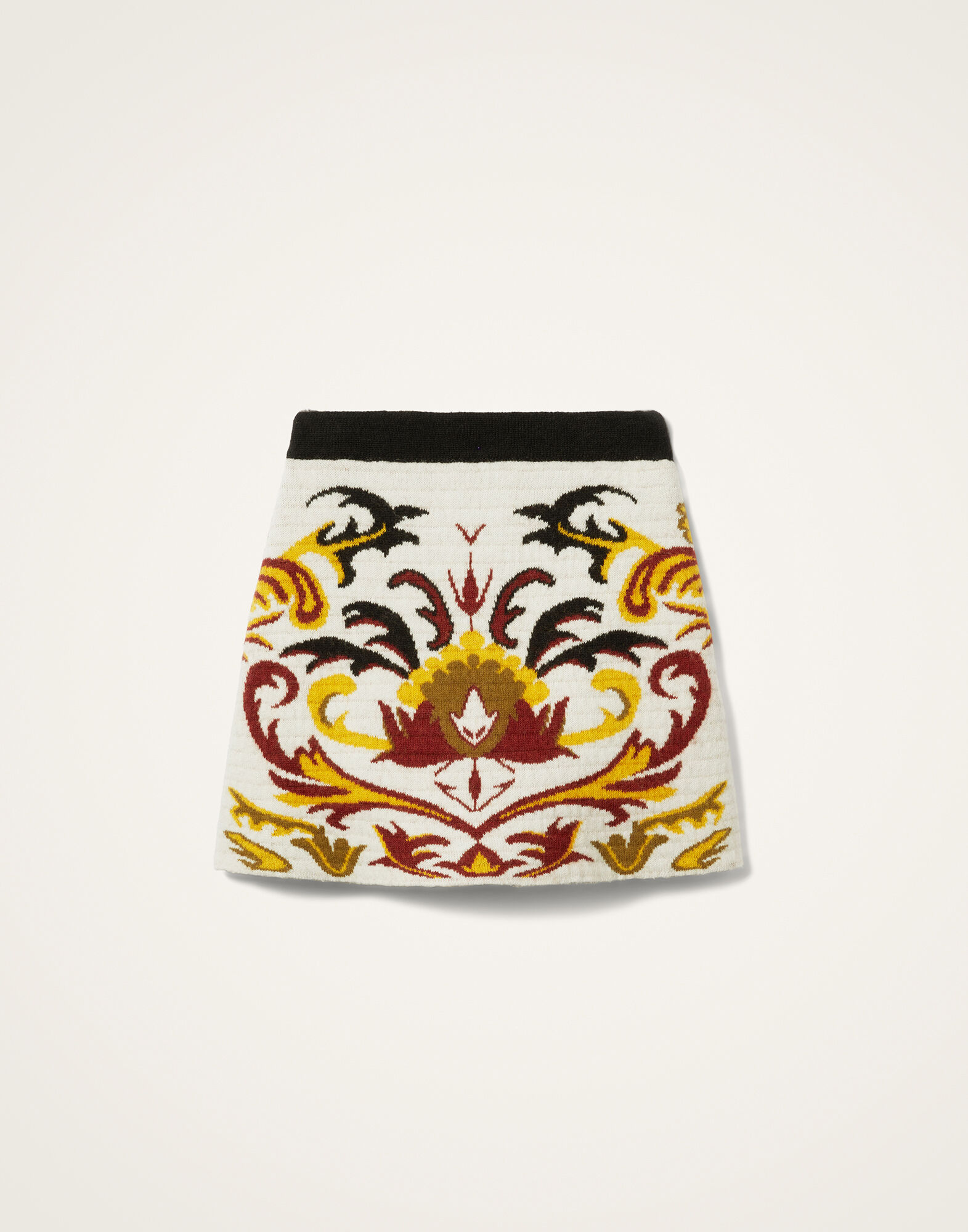 La DoubleJ In My Power Mini Skirt Multicolor Ivory & Red SKI0169KNI177VA402BR05