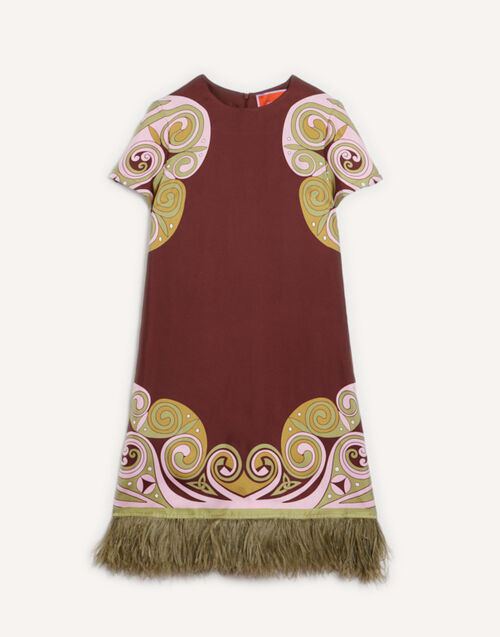 La DoubleJ Mini Swing Dress Kells Swirl Plac&eacute;e Burgundy DRE0963SIL026KLS01RE07