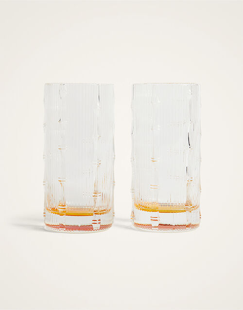 La DoubleJ Bamboo Highball Set Of 2 La DoubleJ Bamboo Highball Set Of 2 Solid Amber GLA0053GLS002SOLIDYE10