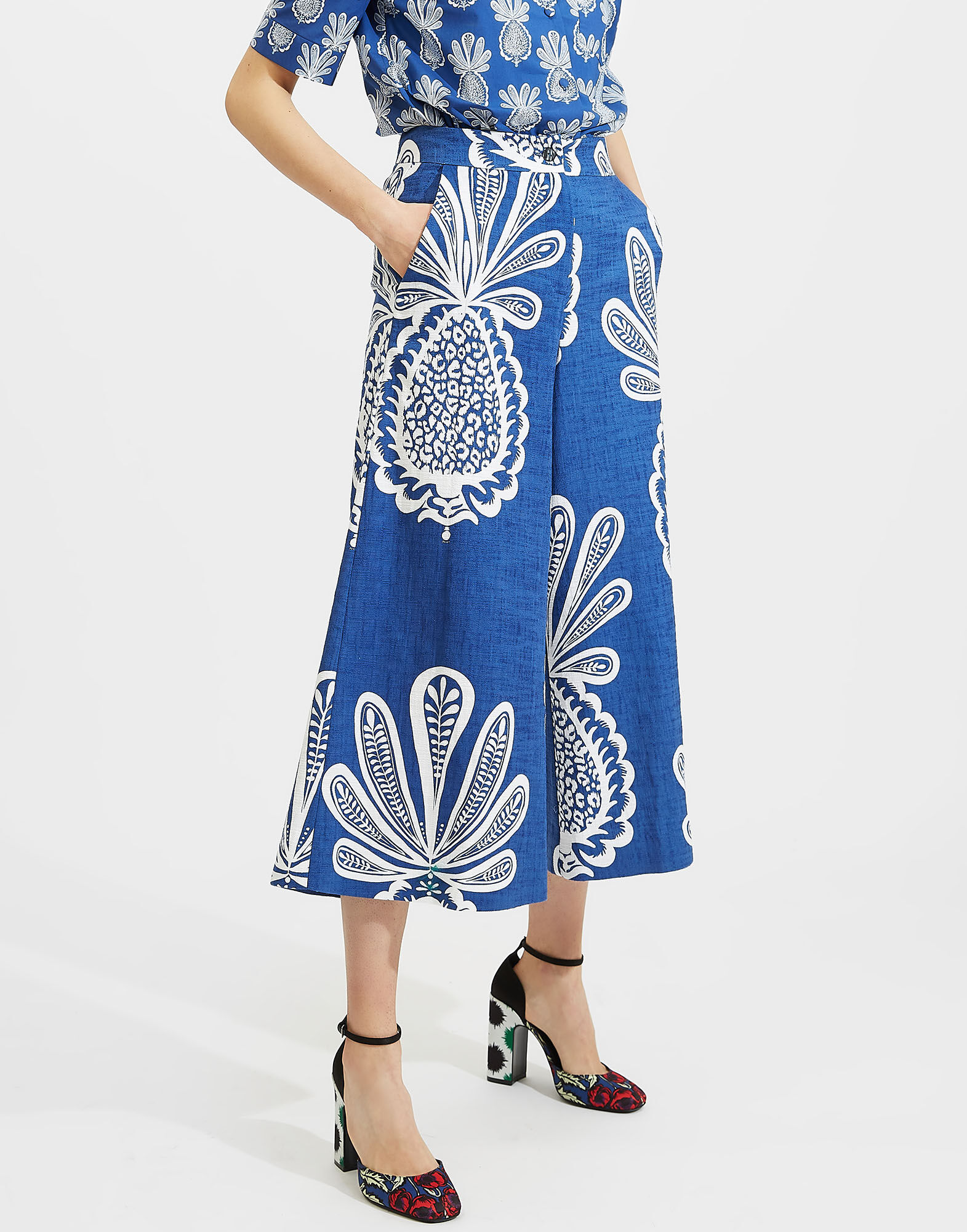 LaDoubleJ Coulotte Pants Big Pineapple Blu TRO0027COT005PNP0002