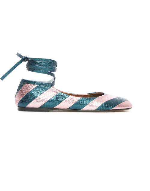 La DoubleJ Ballerina Flats Acquamarine SHO0102PIT001SOLIDBU02