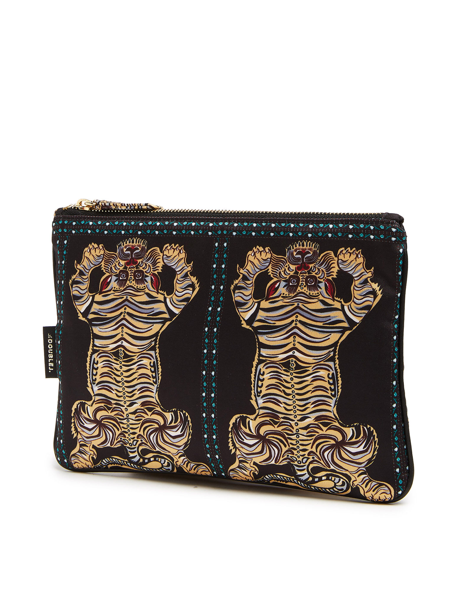 La DoubleJ Pochette Tiger Tiles Black Small BAG0039RAS006TIG0008