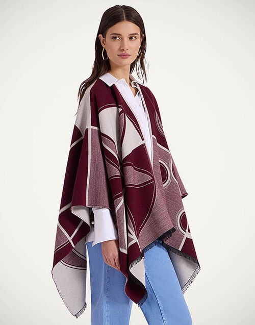 La DoubleJ Poncho La DoubleJ Poncho Eclipse Placée Burgundy SCA0064WOL027ECL05RE02