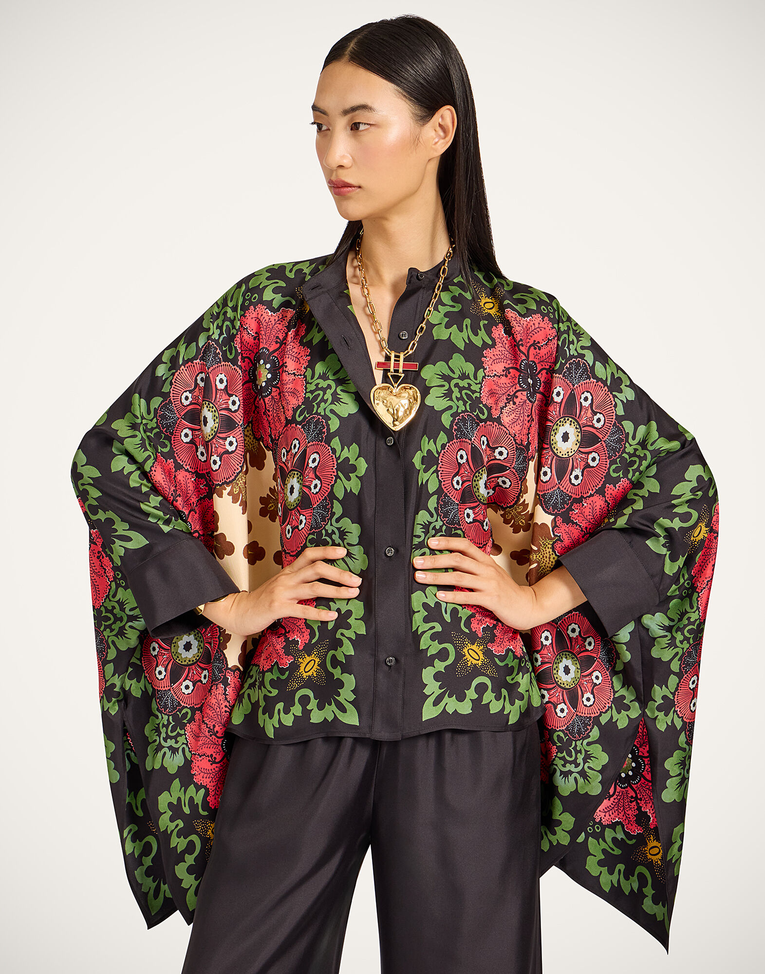 La DoubleJ Foulard Shirt Bounty Plac&eacute;e Red SHI0059SIL006BOU01RE01