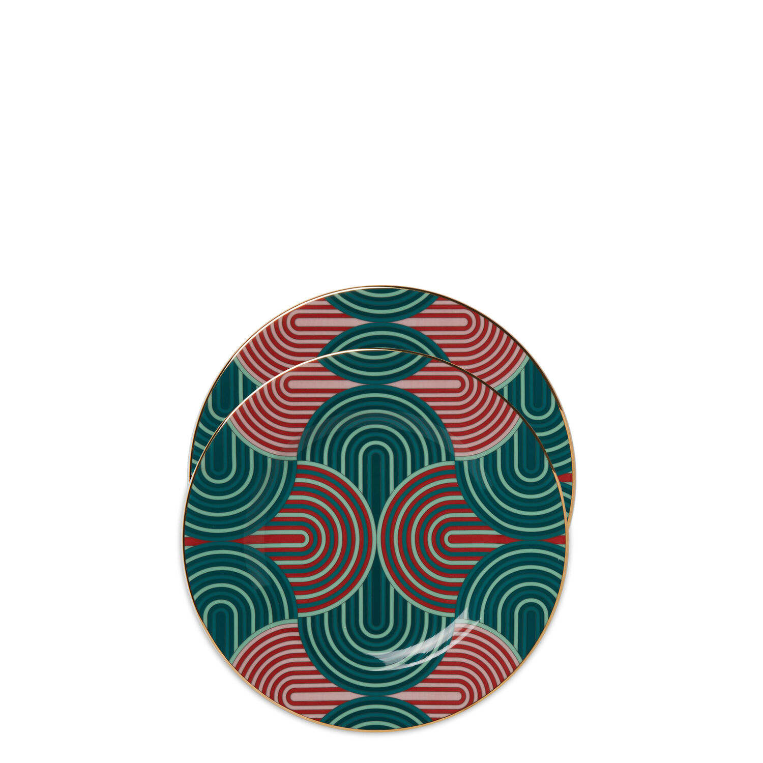 La Doublej Set Of 2 Dessert Plates In Slinky Verde