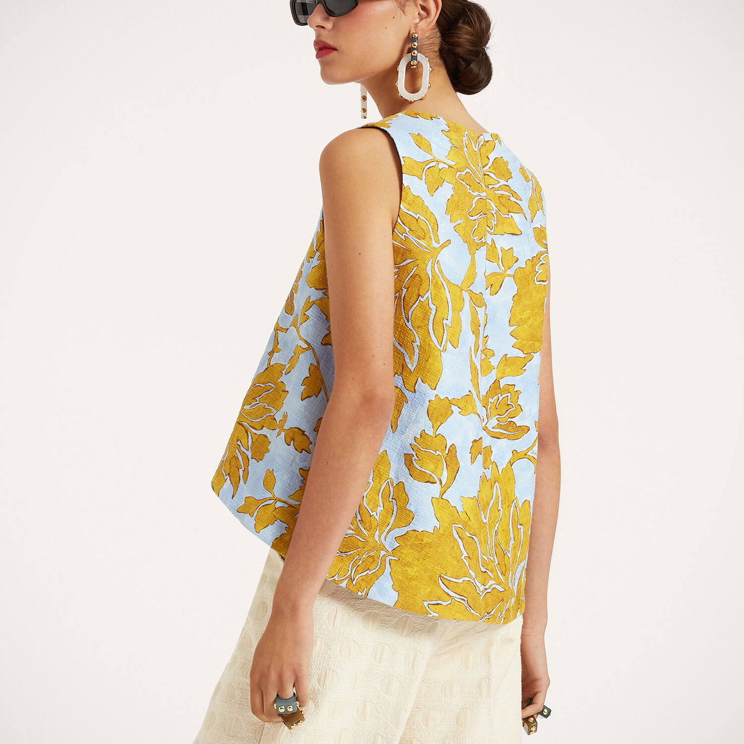 La Doublej La Scala Top In Tangle Light Blue