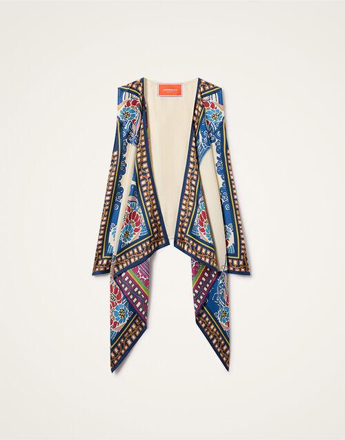 La DoubleJ Reversible Scarf Gilet Lemuria Placée Blue SCA0100SIL006LEM02BU03