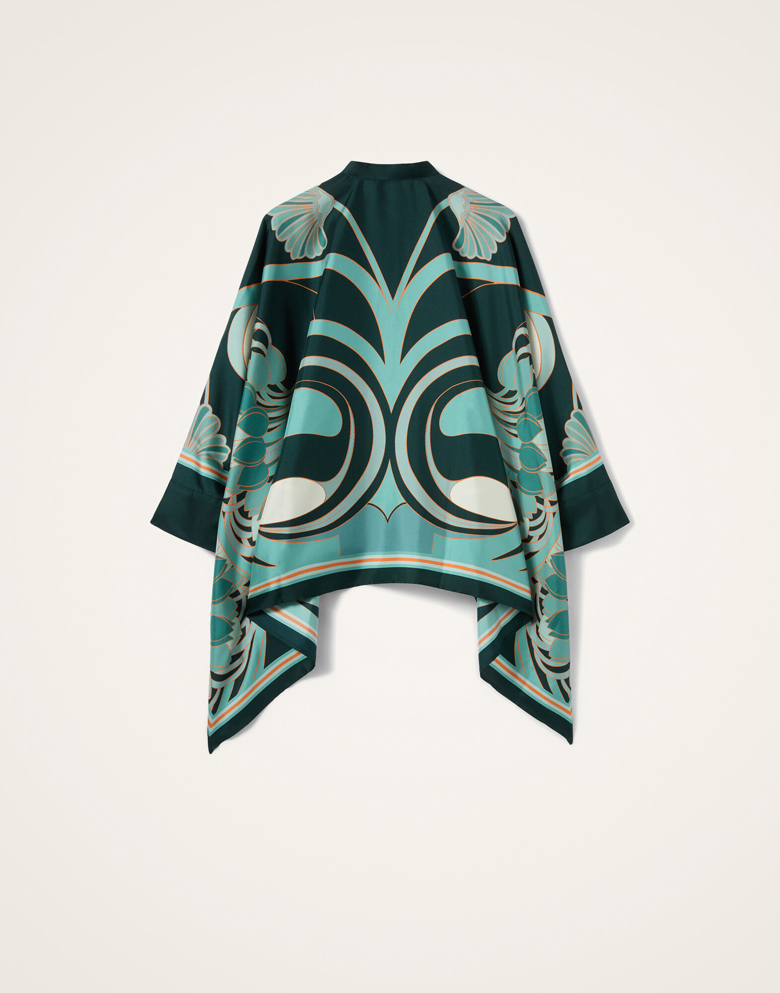 La DoubleJ Foulard Shirt Blooming Tulip Plac&eacute;e Dark Green SHI0059SIL001BTU01GR03