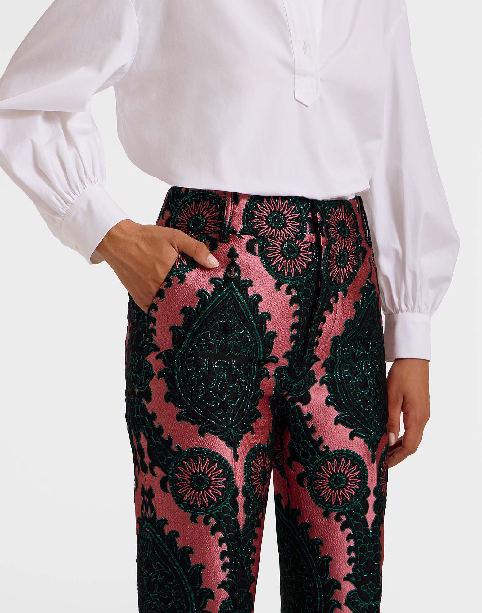 D.HYGEN - Bum Flap Damaged Denim Drop Crotch Slim Pants