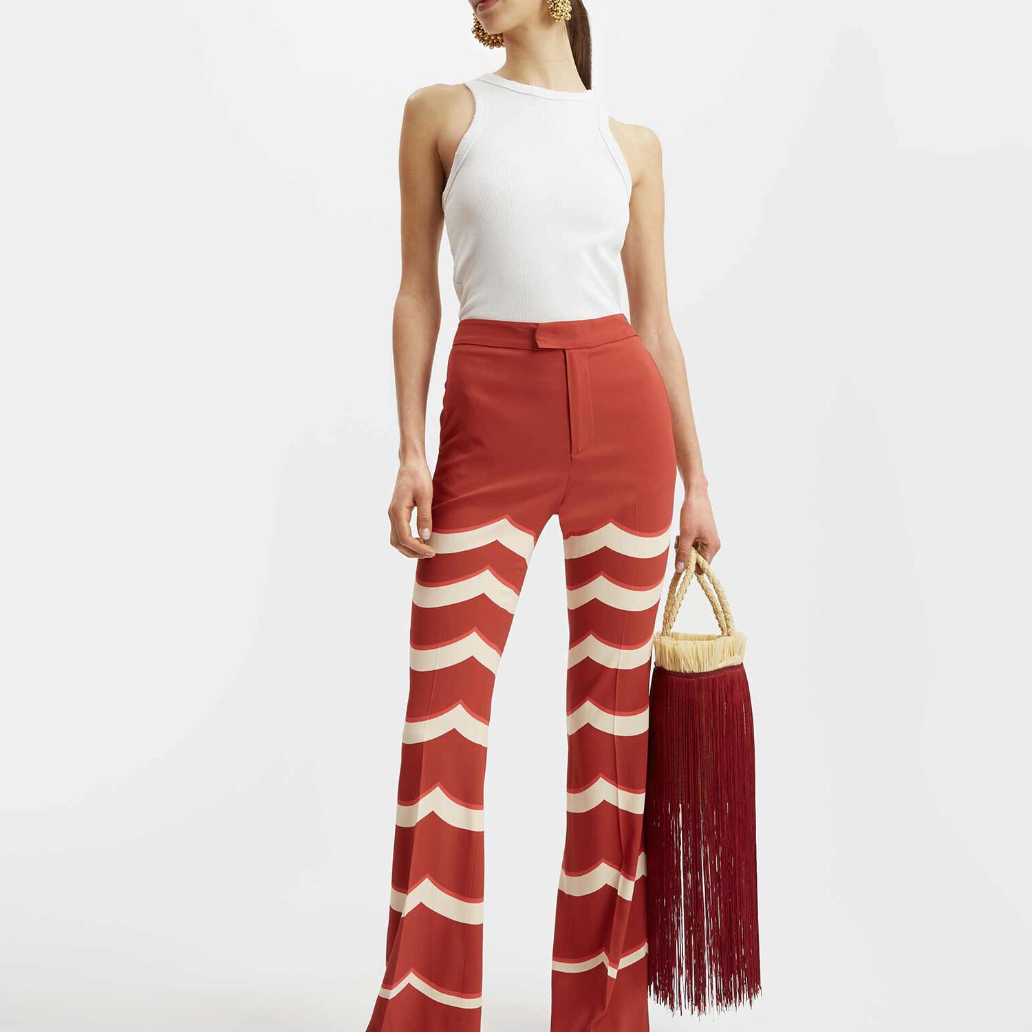 Shop La Doublej Saturday Night Pants In Fans Placée Red